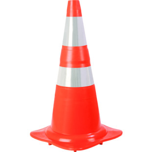 Cone 75Cm Flexível Laranja/Branco Refletivo Plastcor 
