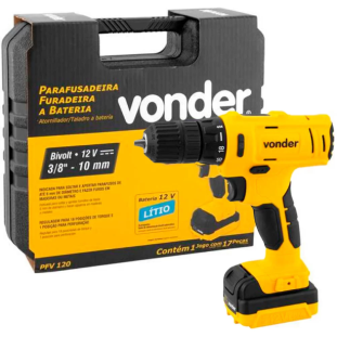 Furadeira Parafusadeira Bat 12V Bivolt PFV120 Vonder