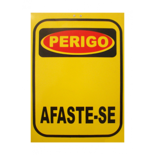 Cavalete Perigo Afaste-se 34x47 Amarelo Plastcor