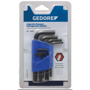 Jogo de Chave Allen Curta 1/6 a 3/8 42 - 9P Gedore 