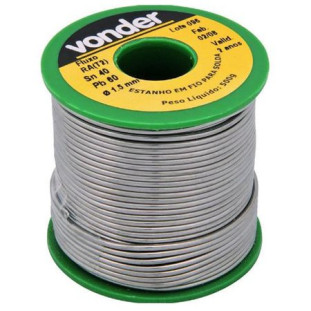 Solda Estanho Tubo 500Grms Fio 1,5Mm 40X60 Vonder