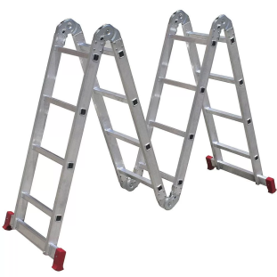 Escada Multifuncional 4x4 com 16 Degraus de Alumínio Botafogo