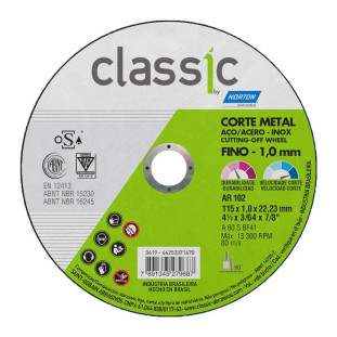 Disco Corte 4.1/2" Fino 1.0Mm Classic Norton