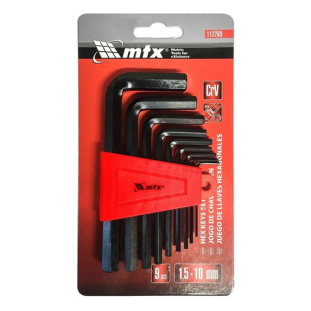 Jogo de Chave Allen Curta 1,5 a 10mm 9 peças Mtx