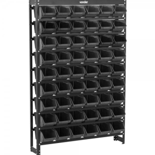 Estante Metálica com Gaveteiro 54/5 Prática Preta Vonder