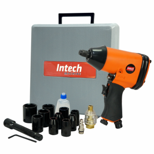 Chave Impacto 12mm - 1/2'' Pneumática 7000RPM Com Maleta e Acessórios Intech