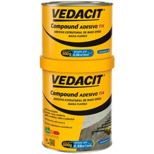 Adesivo Epoxi Compound Tix 1Kg A+B Vedacit