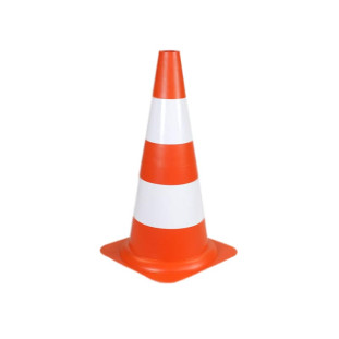 Cone 75Cm Pvc Laranja/Branco Plastcor 