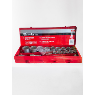 Jogo de Chave Soquete Estriado 19 à 50 mm 3/4" com 20 peças MTX