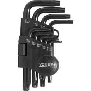 Jogo de Chave Torx Curta T10 a T50 Vonder