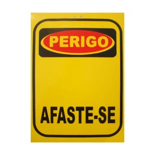 Cavalete Perigo Afaste-se 34x47 Amarelo Plastcor