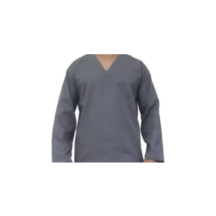 Camisa em Brim Manga Longa Cinza 