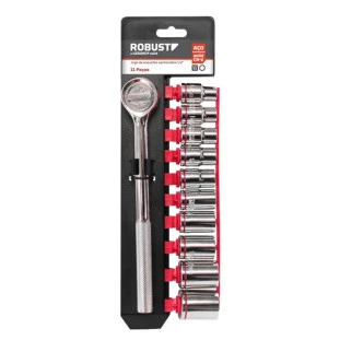 Jogo Chave Soquete Sextavado 1/2" 8 A 22Mm 11 Peças Robust 