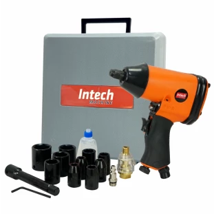 Chave Impacto 12mm - 1/2'' Pneumática 7000RPM Com Maleta e Acessórios Intech
