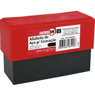 Jogo Punção Alfabeto 6,0mm 27 peças Nove54