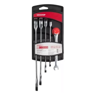 Jogo Chave Combinada 8 a 19 mm com Catraca 5 Peças Gedore Red