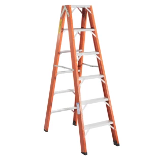 Escada de Fibra Americana Dupla 6 Degraus 1,80m Escafort 