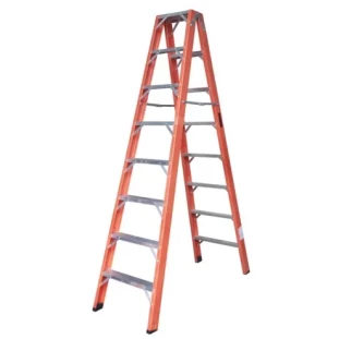 Escada de Fibra Americana Dupla 8 Degraus 2,40m Escafort 