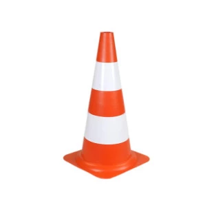 Cone 50Cm Pvc Laranja/Branco Plastcor 