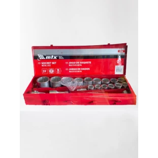 Jogo de Chave Soquete Estriado 19 à 50 mm 3/4" com 20 peças MTX
